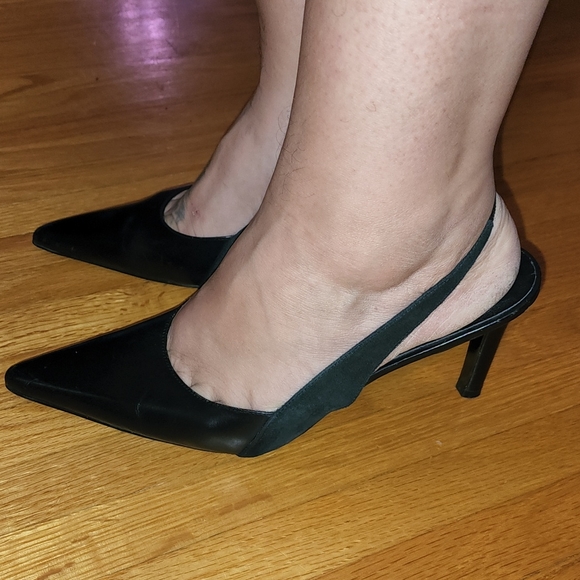 RALPH LAUREN leather and suede kitten heels - Picture 14 of 14